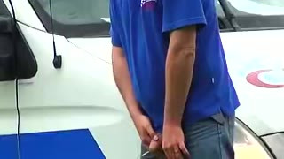 Great Compilation Of Older Truckers Pissing In Public Scene 2