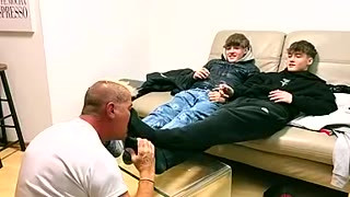 Sniffing feet and socks masters