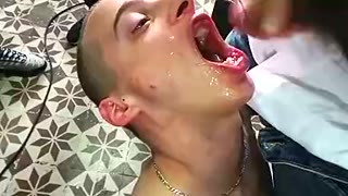 bukkake boy swallows 8 loads