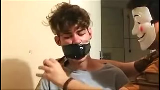 Bondage Skater Extreme Tape Gagging Scnene and Handjob