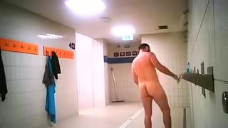 two men gym shower