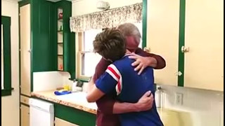 Cute twink visits stepgrandpas big cock for a sleepover