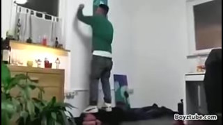 Straight Master Trampling his Faggot