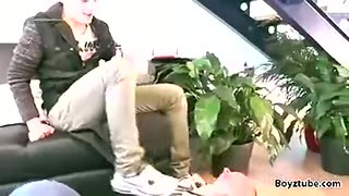 Tasty shoe licking german master