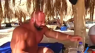Muscle bull BB Hans Hoffman taking a holiday in Egypt