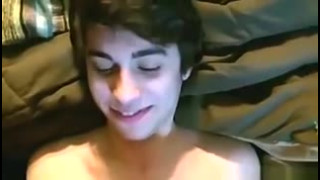 Two boys masturbate together and finish on each other